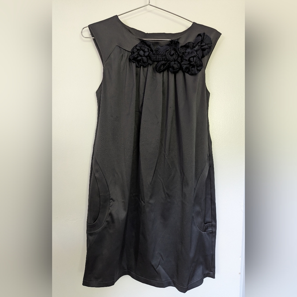 GanJana Paris Dark Gray with flowers decorations mini dress